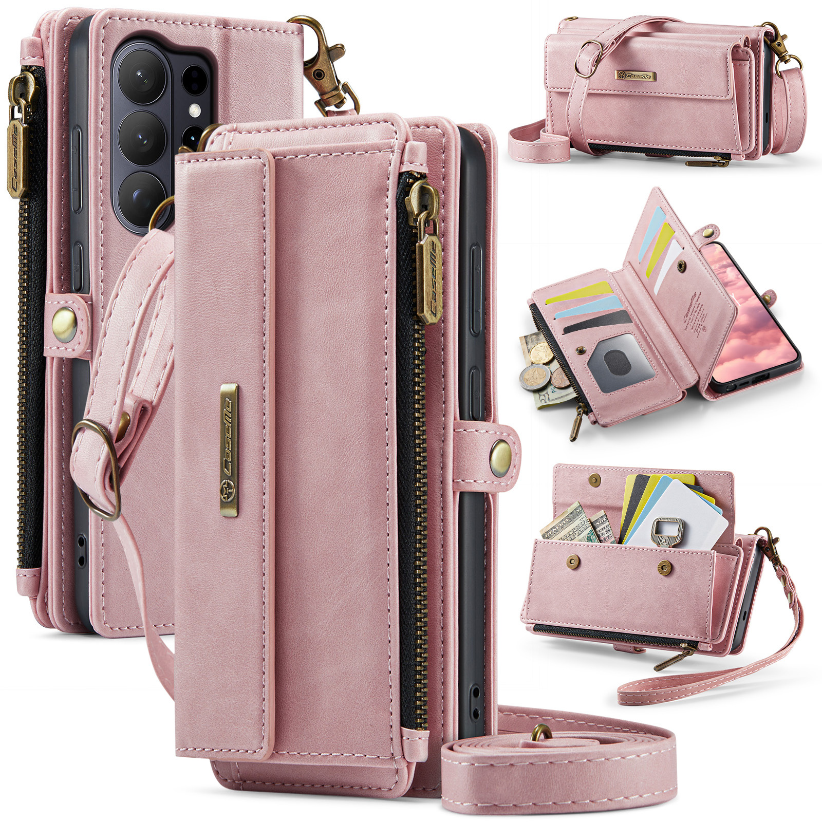 Caseme Samsung Galaxy S26 Ultra hoesje - portemonnee tasje - Lichtroze