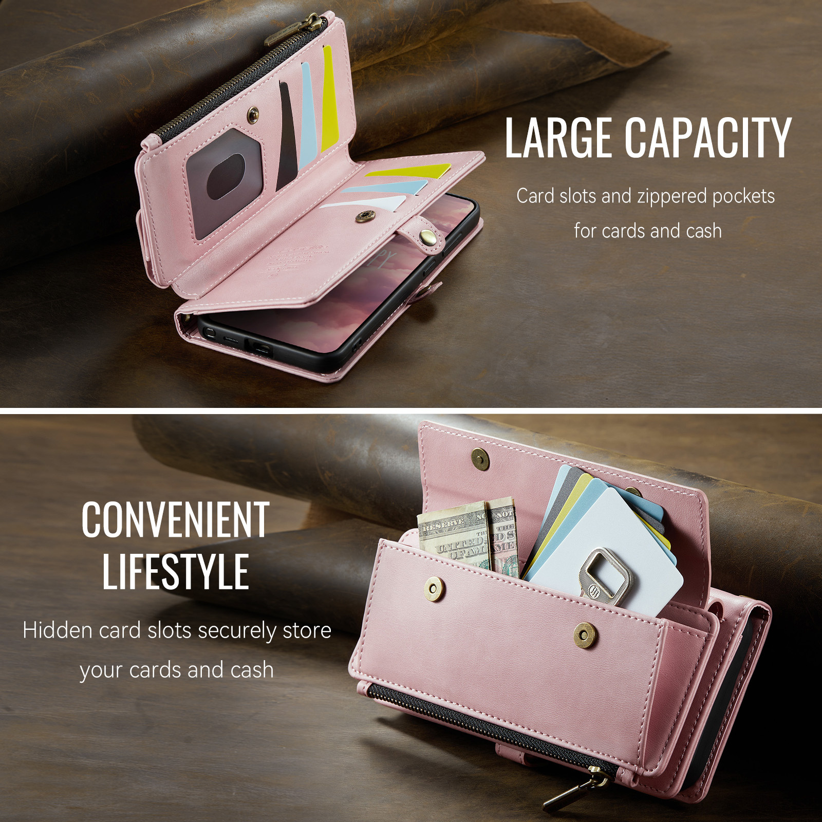 Samsung Galaxy S26 Ultra hoesje portemonnee tasje - Lichtroze