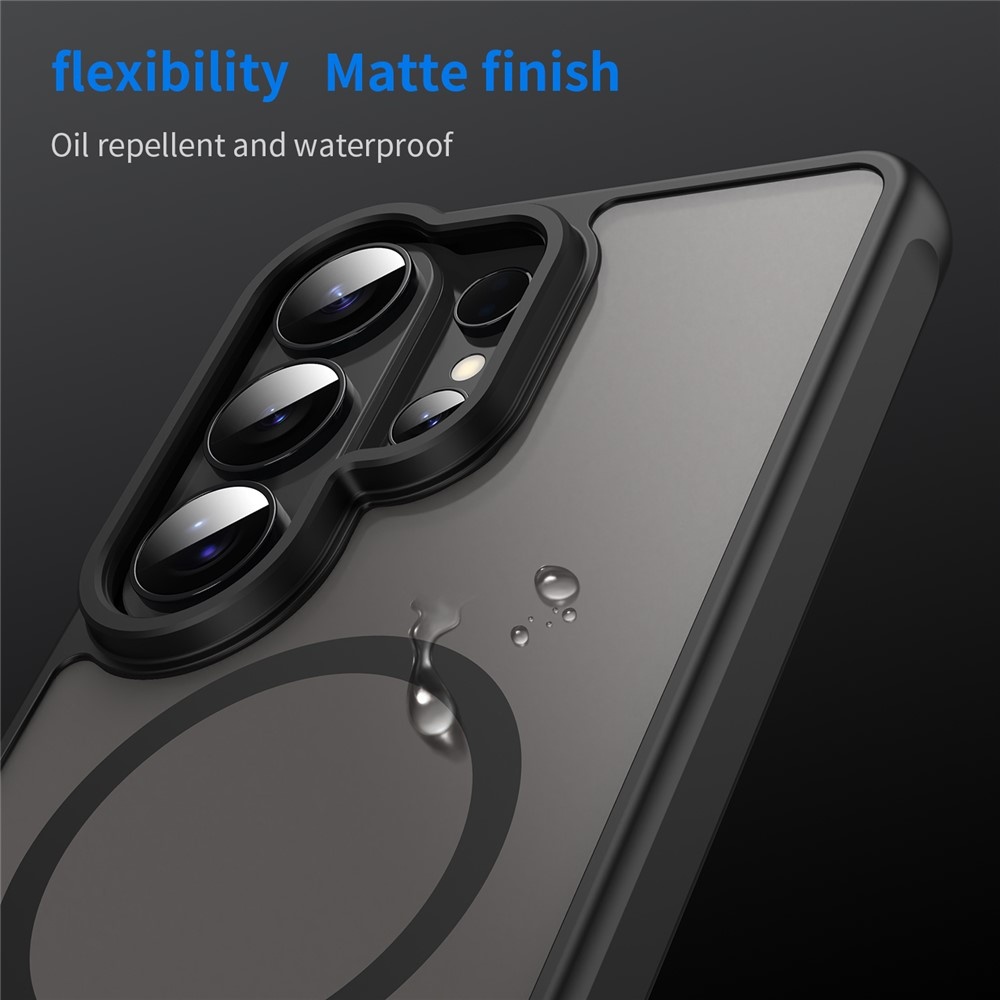 Samsung Galaxy S26 Ultra backcover hoesje - Magnetic Case met MagSafe Ondersteuning - Schokbestendig PC + TPU - Camera Bescherming - Zwart