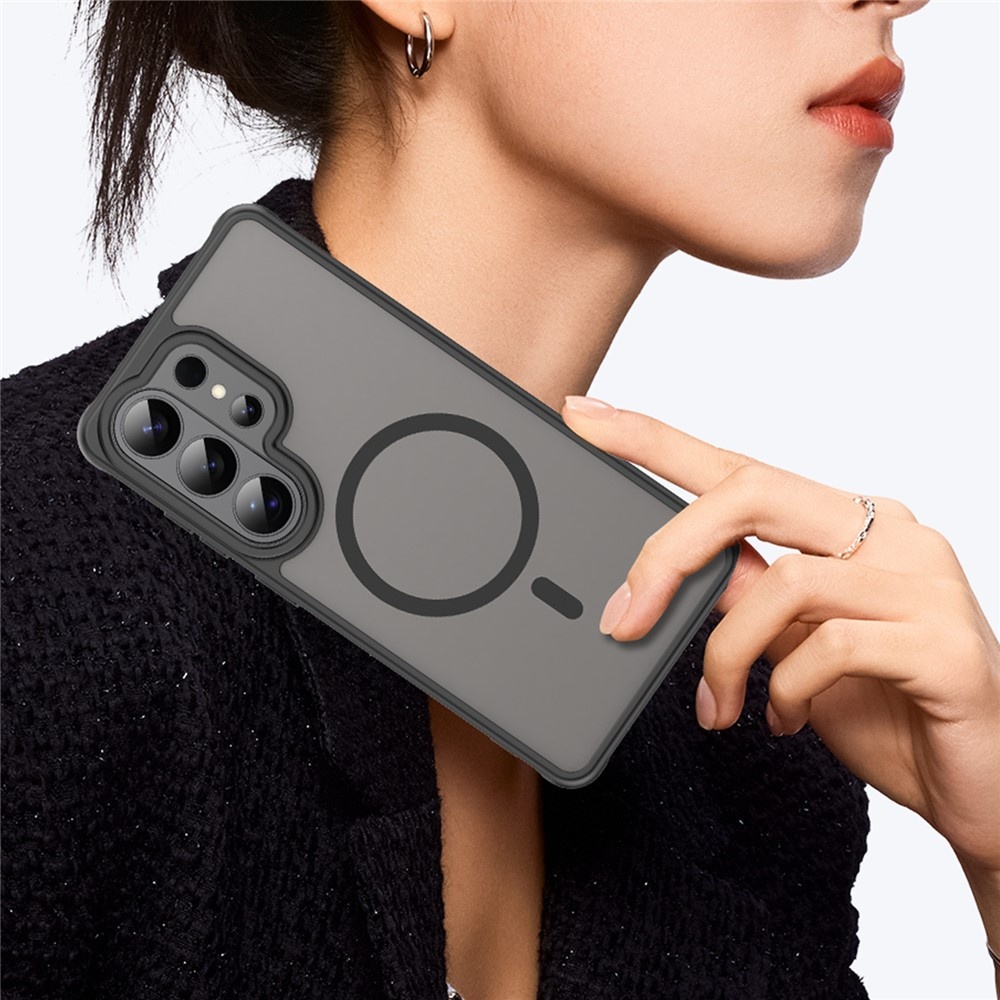 Samsung Galaxy S26 Ultra backcover hoesje - Magnetic Case met MagSafe Ondersteuning - Schokbestendig PC + TPU - Camera Bescherming - Zwart