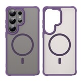 Samsung Galaxy S26 Ultra backcover hoesje - Magnetic Case met MagSafe Ondersteuning - Schokbestendig PC + TPU - Camera Bescherming - Paars