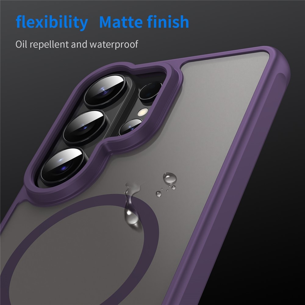 Samsung Galaxy S26 Ultra backcover hoesje - Magnetic Case met MagSafe Ondersteuning - Schokbestendig PC + TPU - Camera Bescherming - Paars