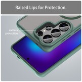 Samsung Galaxy S26 Ultra backcover hoesje - Magnetic Case met MagSafe Ondersteuning - Schokbestendig PC + TPU - Camera Bescherming - Groen