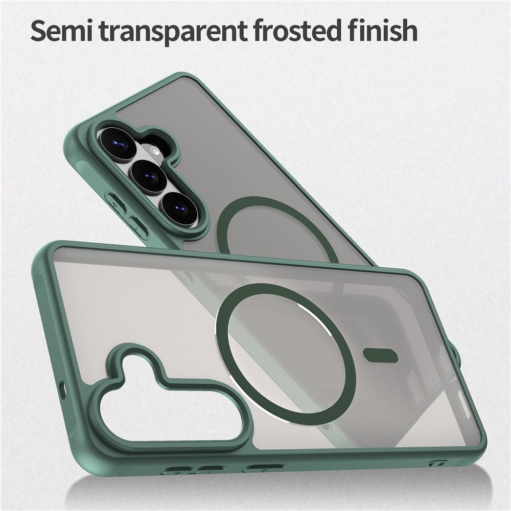 Samsung Galaxy S26 Plus backcover hoesje - Magnetic Case met MagSafe Ondersteuning - Schokbestendig PC + TPU - Camera Bescherming - Groen