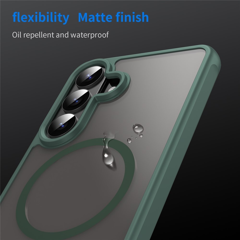 Samsung Galaxy S26 Plus backcover hoesje - Magnetic Case met MagSafe Ondersteuning - Schokbestendig PC + TPU - Camera Bescherming - Groen