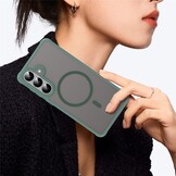 Samsung Galaxy S26 Plus backcover hoesje - Magnetic Case met MagSafe Ondersteuning - Schokbestendig PC + TPU - Camera Bescherming - Groen