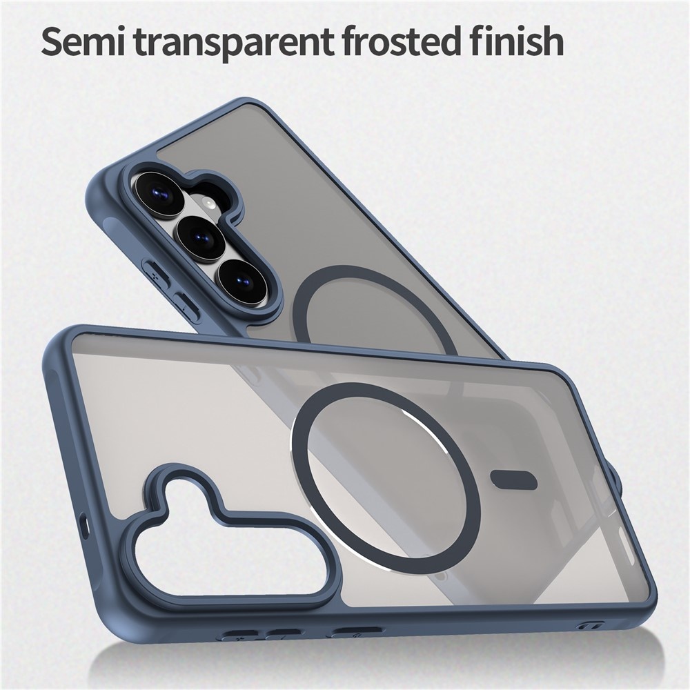 Samsung Galaxy S26 Plus backcover hoesje - Magnetic Case met MagSafe Ondersteuning - Schokbestendig PC + TPU - Camera Bescherming - Blauw