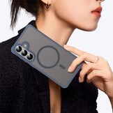 Samsung Galaxy S26 Plus backcover hoesje - Magnetic Case met MagSafe Ondersteuning - Schokbestendig PC + TPU - Camera Bescherming - Blauw