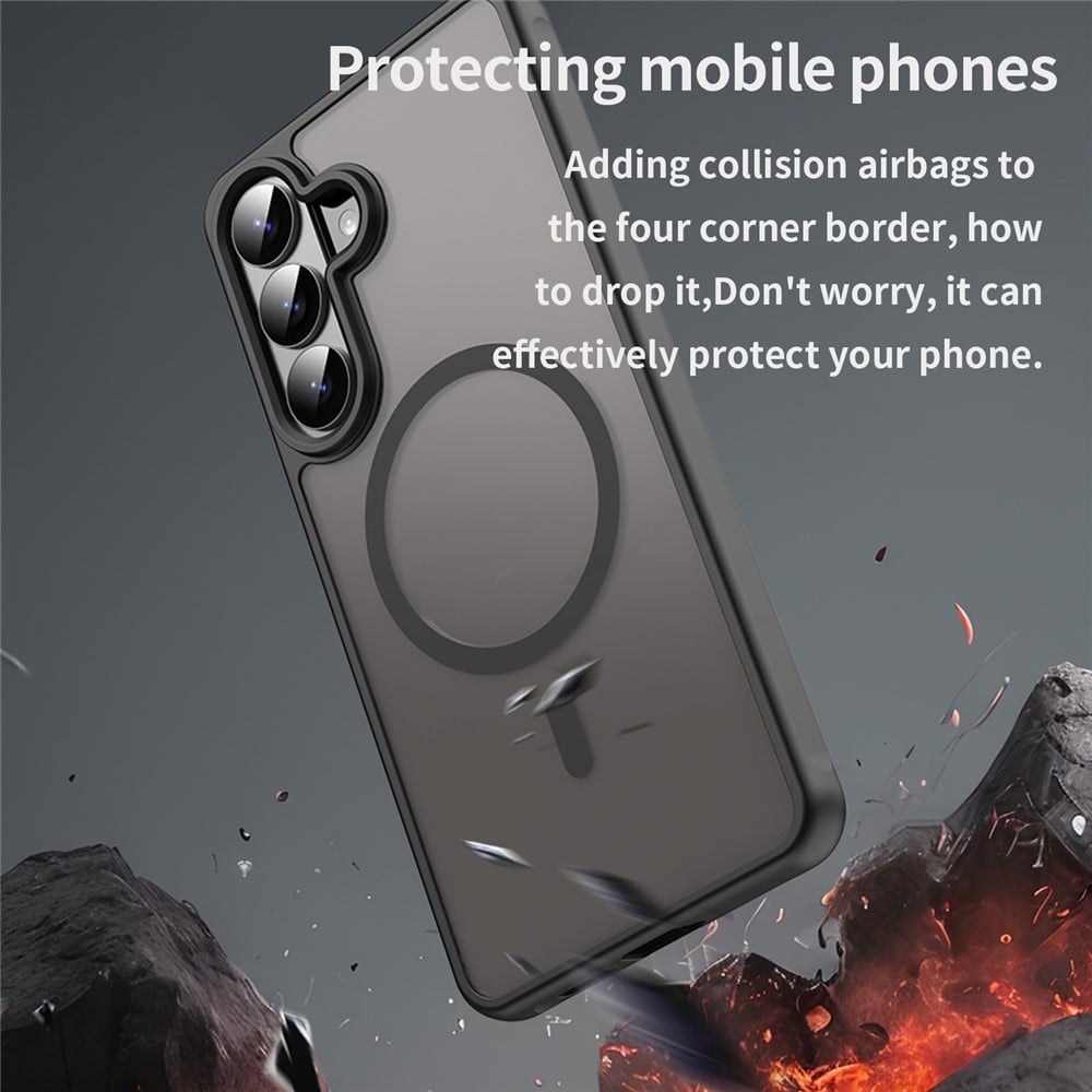 Samsung Galaxy S26 Plus backcover hoesje - Magnetic Case met MagSafe Ondersteuning - Schokbestendig PC + TPU - Camera Bescherming - Zwart