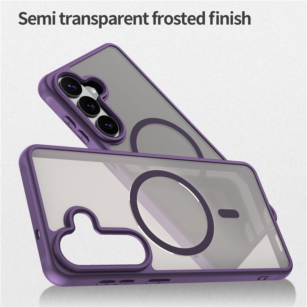 Samsung Galaxy S26 Plus backcover hoesje - Magnetic Case met MagSafe Ondersteuning - Schokbestendig PC + TPU - Camera Bescherming - Paars