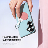 Samsung Galaxy S26 Ultra PU-leren backcover - 360° Ringhouder - Harten/Lichtblauw