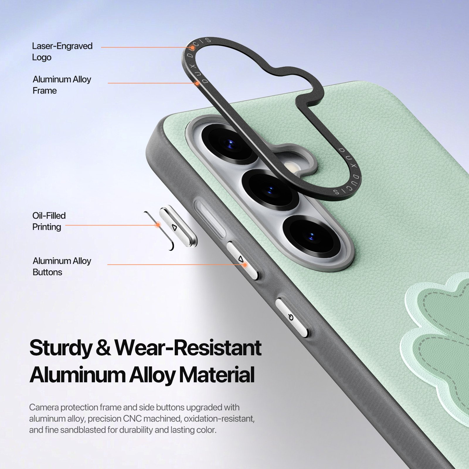 Samsung Galaxy S26 Ultra PU-leren backcover - 360° Ringhouder - Klavertje/Groen