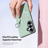 Samsung Galaxy S26 Ultra PU-leren backcover - 360° Ringhouder - Klavertje/Groen