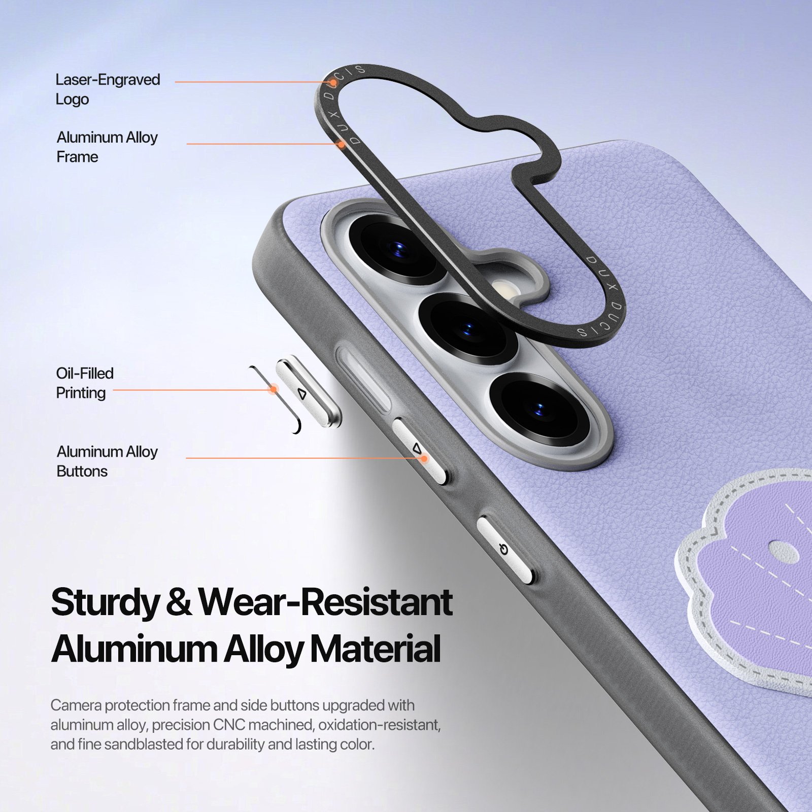 Samsung Galaxy S26 Ultra PU-leren backcover - 360° Ringhouder - Schelp/Lila