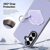 Samsung Galaxy S26 Ultra PU-leren backcover - 360° Ringhouder - Schelp/Lila