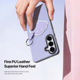 Samsung Galaxy S26 Ultra PU-leren backcover - 360° Ringhouder - Schelp/Lila