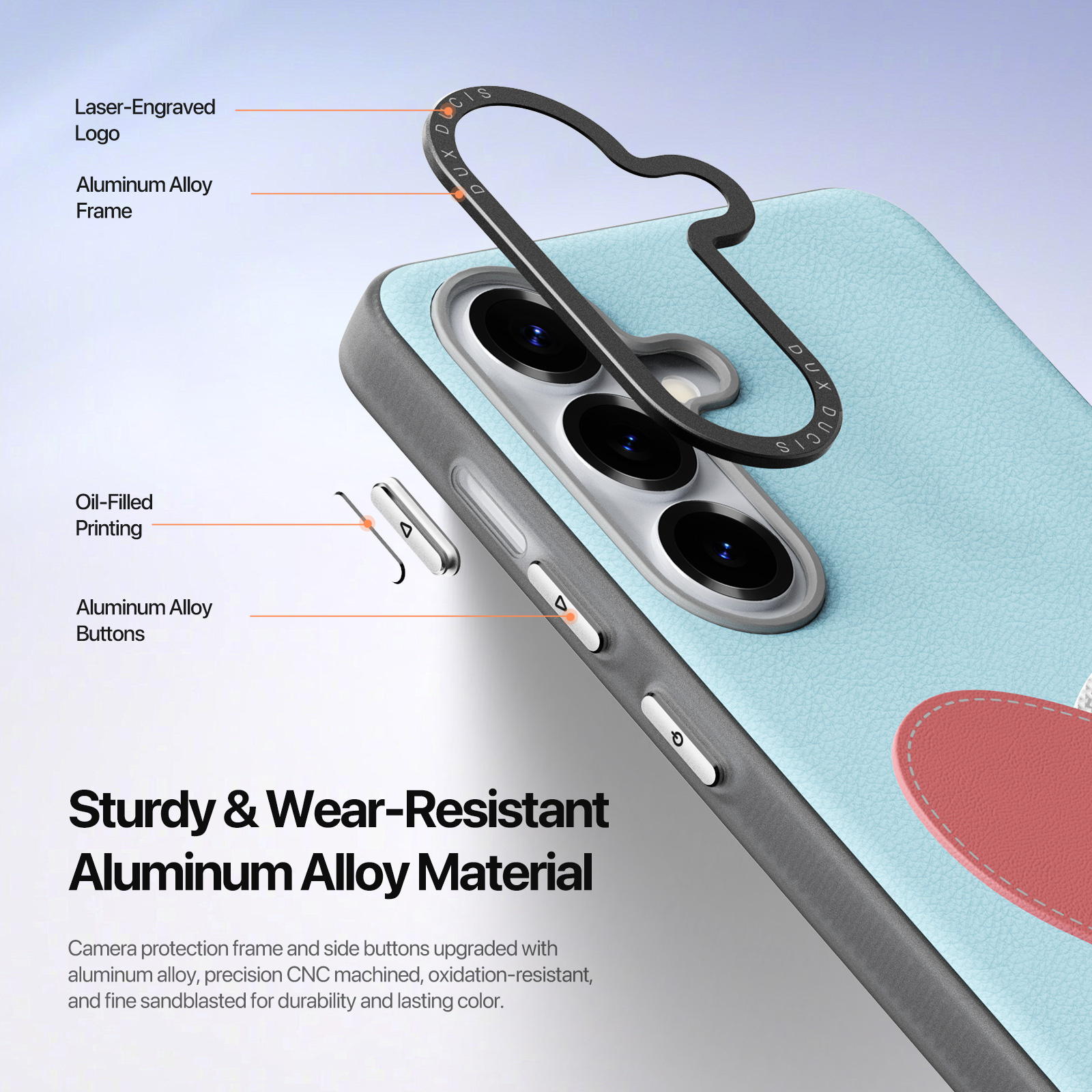 Samsung Galaxy S26 Plus PU-leren backcover - 360° Ringhouder - Harten/Lichtblauw