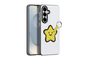 Dux Ducis Luvy Samsung Galaxy S26 Plus PU-leren backcover hoes met ringhouder - Ster/Wit