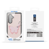 Samsung Galaxy S26 Plus PU-leren backcover - 360° Ringhouder - Vlinder/Lichtroze