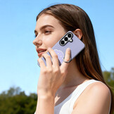 Samsung Galaxy S26 Plus PU-leren backcover - 360° Ringhouder - Schelp/Lila