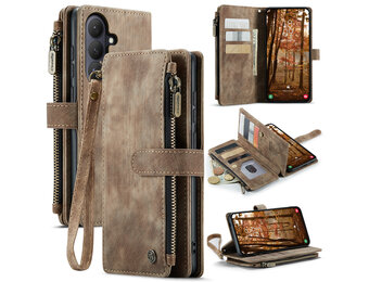 Caseme Samsung Galaxy S26 PU leren hoesje - portemonnee - Bruin