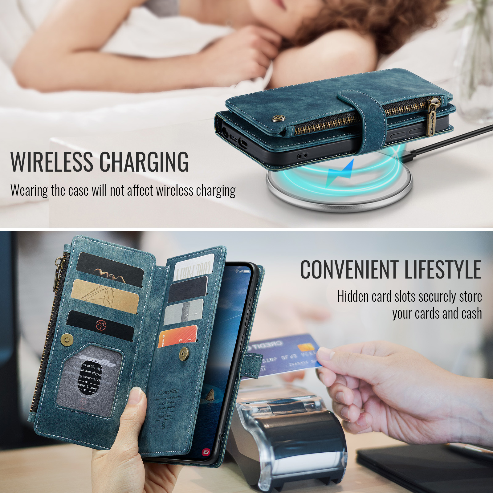 Samsung Galaxy S26 Ultra PU leren hoesje portemonnee - Blauw