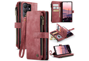 Caseme Samsung Galaxy S26 Ultra PU leren hoesje - portemonnee - Rood