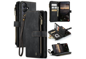 Caseme Samsung Galaxy S26 Plus PU leren hoesje - portemonnee - Zwart