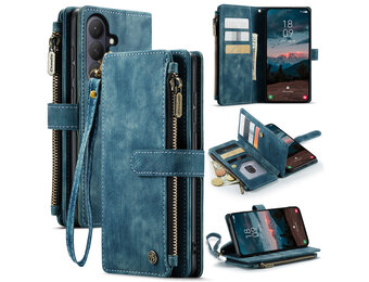 Caseme Samsung Galaxy S26 Plus PU leren hoesje - portemonnee - Blauw