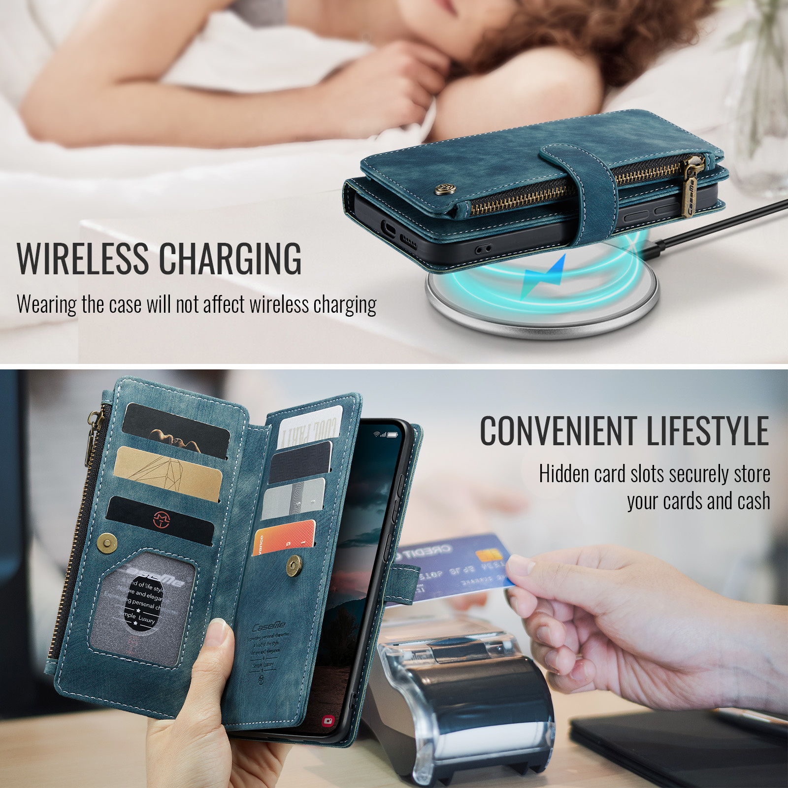 Samsung Galaxy S26 Plus PU leren hoesje portemonnee - Blauw