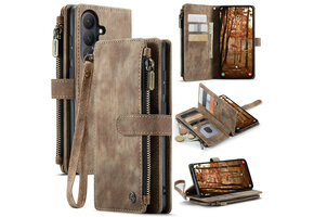Caseme Samsung Galaxy S26 Plus PU leren hoesje - portemonnee - Bruin