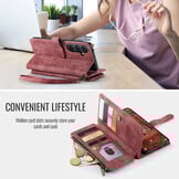 Samsung Galaxy S26 Plus PU leren hoesje portemonnee - Rood