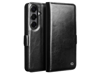 Qialino Samsung Galaxy S26 hoesje - Leren bookcase - Magnetische sluiting - Zwart