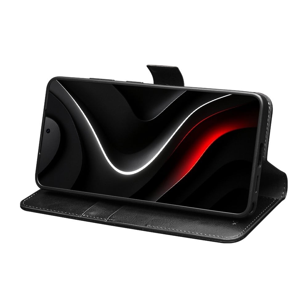 Samsung Galaxy S26 luxe echt leren bookcase hoesje - Magnetische sluiting - Zwart