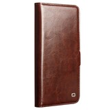 Samsung Galaxy S26 luxe echt leren bookcase hoesje - Magnetische sluiting - Donkerbruin