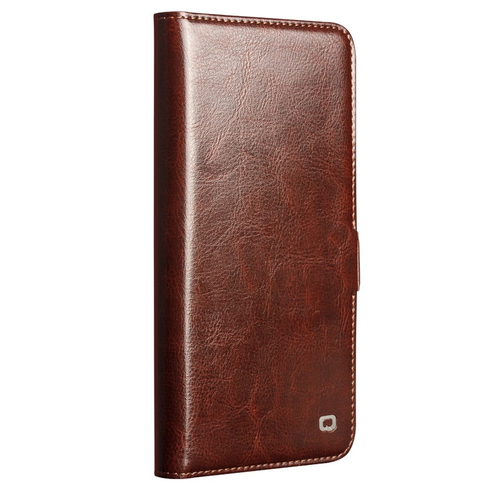 Samsung Galaxy S26 luxe echt leren bookcase hoesje - Magnetische sluiting - Donkerbruin