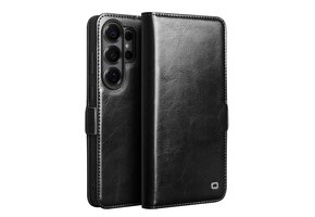 Qialino Samsung Galaxy S26 Ultra hoesje - Leren bookcase - Magnetische sluiting - Zwart