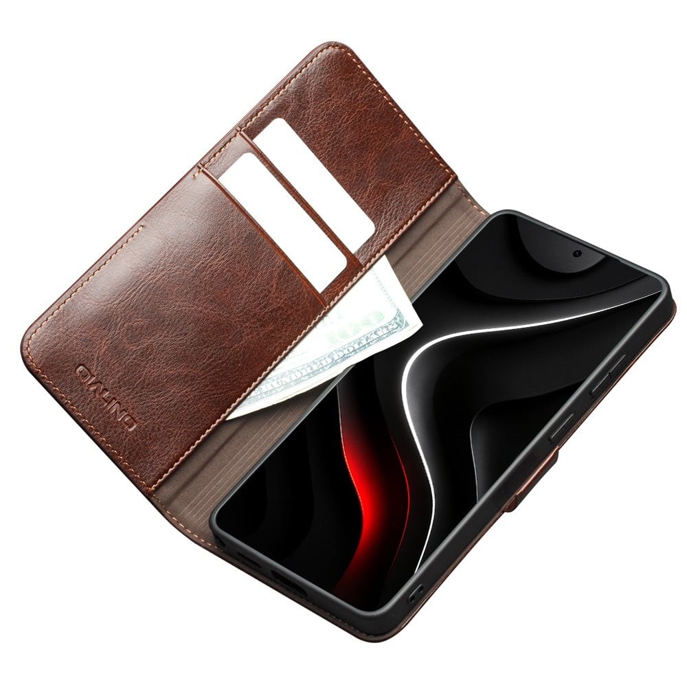 Samsung Galaxy S26 Ultra luxe echt leren bookcase hoesje - Magnetische sluiting - Donkerbruin