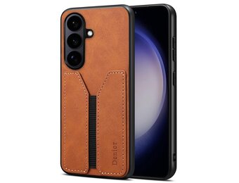Denior Samsung Galaxy S26 hoesje - Backcover met kaarthouder - Bruin