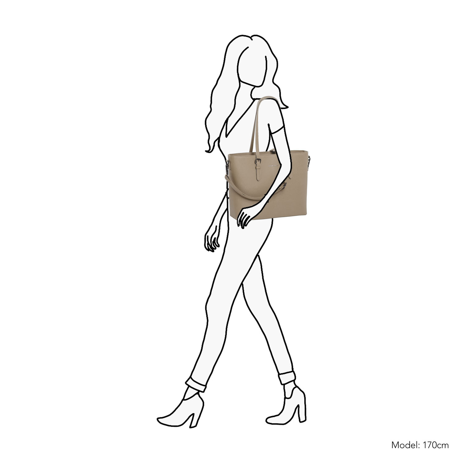 Lithgow Laptop Shopper - 15.6 inch Laptoptas - Kunstleer - Afneembare Schouderband - Beige