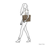 Lithgow Laptop Shopper - 15.6 inch Laptoptas - Kunstleer - Afneembare Schouderband - Taupe