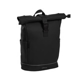 Highlands Rolltop Rugtas/Laptoptas - 15.6 inch Business Tas - Kunstleer - Verstelbare Schouderband - Zwart