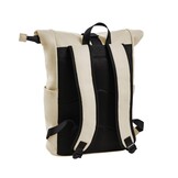 Highlands Rolltop Rugtas/Laptoptas - 15.6 inch Business Tas - Kunstleer - Verstelbare Schouderband - Beige