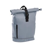 Highlands Rolltop Rugtas/Laptoptas - 15.6 inch Business Tas - Kunstleer - Verstelbare Schouderband - Zachtblauw