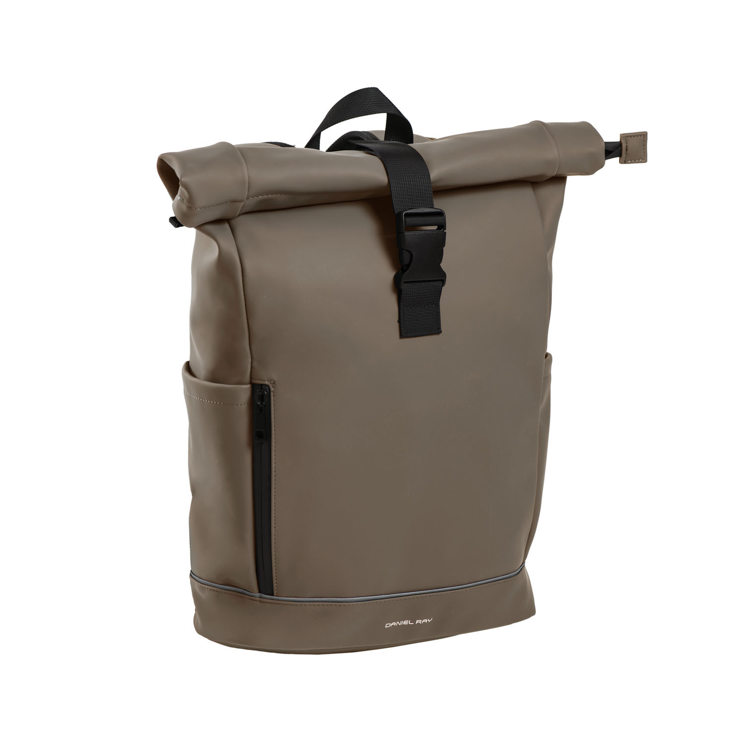 Highlands Rolltop Rugtas/Laptoptas - 15.6 inch Business Tas - Kunstleer - Verstelbare Schouderband - Taupe