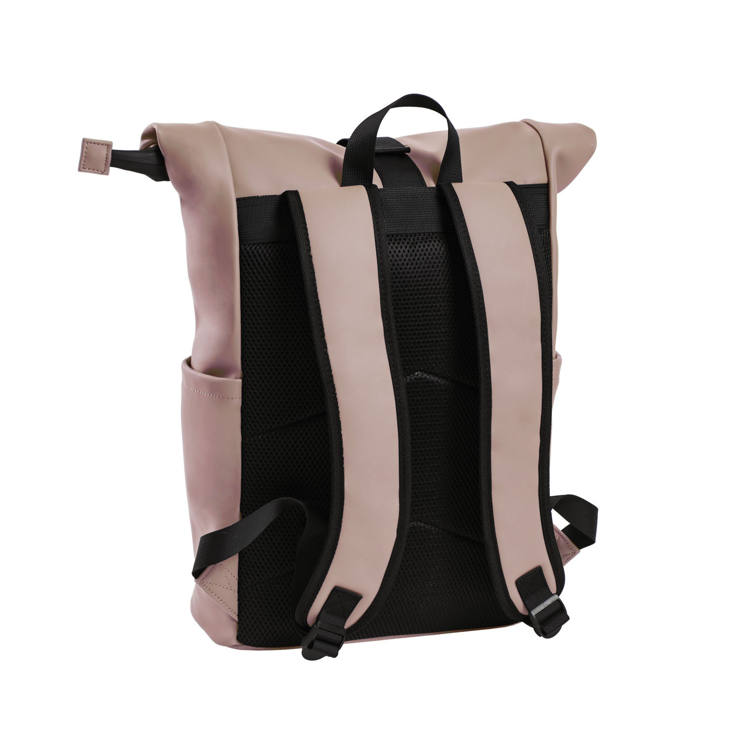 Highlands Rolltop Rugtas/Laptoptas - 15.6 inch Business Tas - Kunstleer - Verstelbare Schouderband - Roze