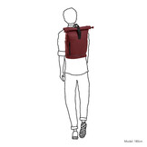 Highlands Rolltop Rugtas/Laptoptas - 15.6 inch Business Tas - Kunstleer - Verstelbare Schouderband - Burgundy