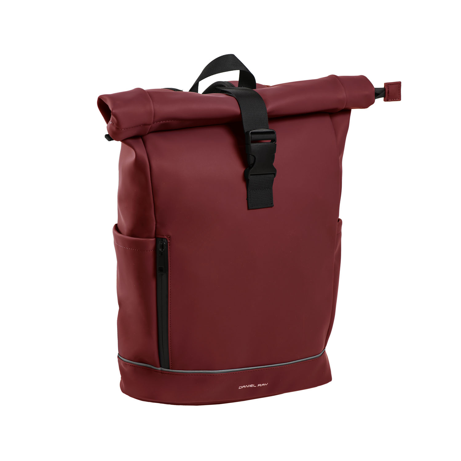 Highlands Rolltop Rugtas/Laptoptas - 15.6 inch Business Tas - Kunstleer - Verstelbare Schouderband - Burgundy