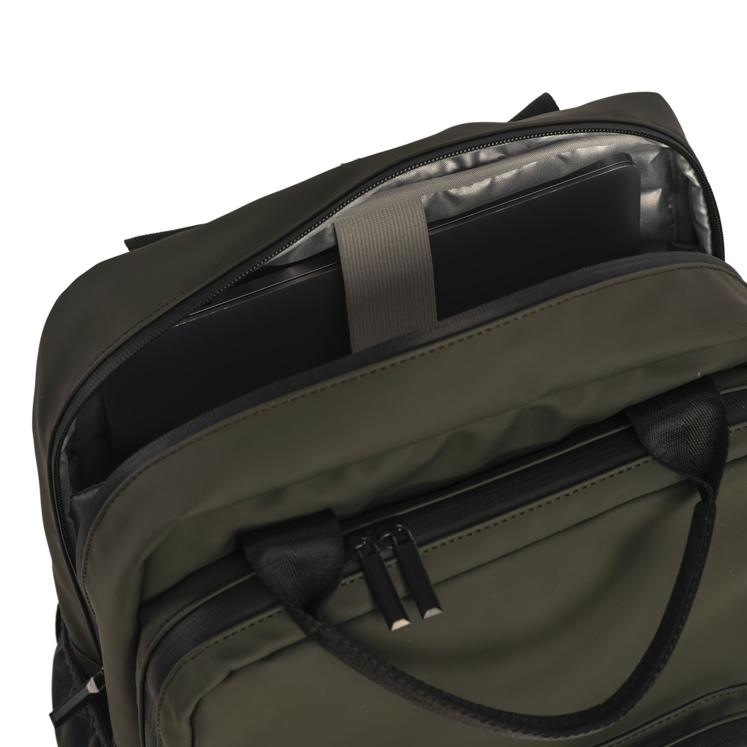 Spokane Laptoptas - Geschikt voor laptops tot 15 inch - Compact Design - Kunstleer - Mosgroen