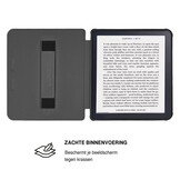 Kobo Libra Colour Hoesje - Vegan Saffiano Leren Sleep Cover - Met Handband en Auto Wake/Sleep - Voilet Vortex